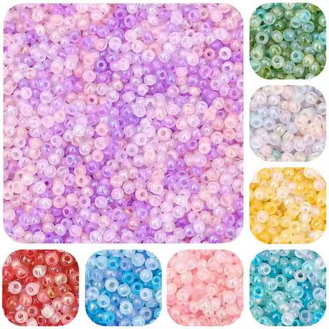 2/3/4mm Cream Cloud Fantasy Glass Rice Beads for DIY Necklace, Bracelet, Earrings 0.8mm/1.5mm Hole 1
