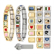 Hot-selling Set Stainless Steel Italian Module Bracelet Diy Elastic Stitching Accessories Plus Brace