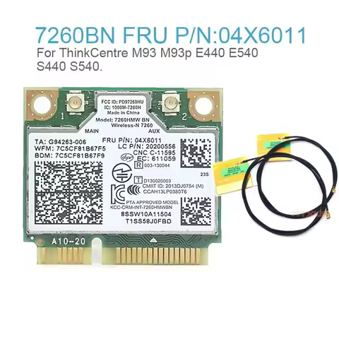 Used Wireless 7260HMW Bluetooth 4.0 7260BN WiFi mini PCIE Wlan Card BT4.0 FRU:00JT455 04X6011 for Th