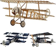 Fokker DR.1 Slow Flyer Kit, 358 mm Wingspan, Scale 1/20, Model Plane to Build Yourself, Balsa Wood K