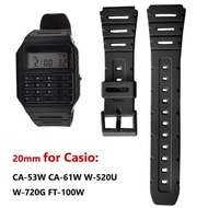 Casio CA-53w rubber watch strap, Casio CA 53 W watch strap, Casio rubber resin strap