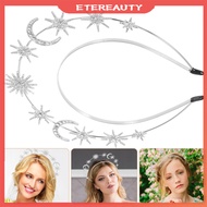 Star และ Moon Crown Goddess Crown Headband Double Layer Headpiece มงกุฎเจ้าสาวแต่งงาน