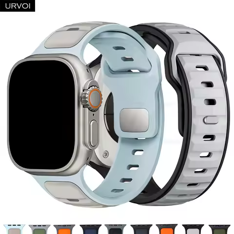 URVOI Band for Apple Watch Ultra 2 1 series 10 9 8 7 6 SE 5 Dual-Color silicone Strap for iwatch NOM