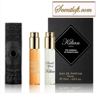 KILIAN Woodsy Duo Travel Set with Black Case (Sacred Wood & Angels' Share EDP)
