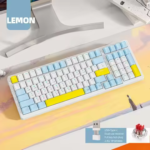 Free Wolf K96 Bluetooth Wireless Dual-Mode Mechanical Keyboard Battery Model Full Key Hot Swappable