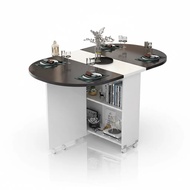 [Foldable Mobile Dining Table] Multifunctional Retractable Dining Table Living Room Storage Bar Tabl