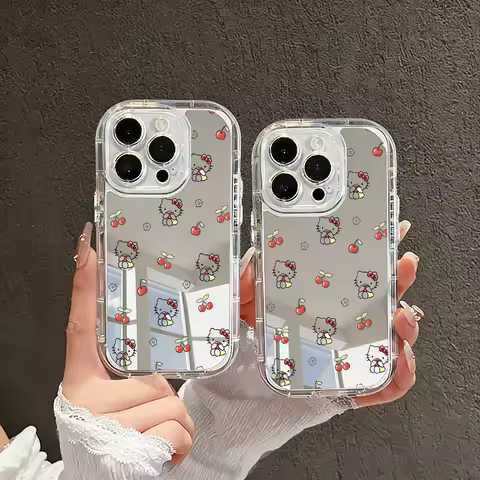 Sanrio HelloKitty Cartoon Phone Case for iPhone 17 16 12 13 11 14 15 Pro Max XR XS 7 8 Plus Mirror S