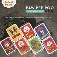 Warning Sign Paw Pee Poo Leash Strap Patches Information Dog Cat