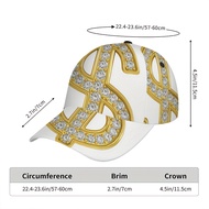 TEMU 1pc 2d Bling Dollar Baseball Hat - Polyester Adjustable Snapback With Full-body Vibrant Design,