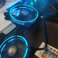 12CM彩燈風扇 兩把帶 無線搖控+彩燈一條12吋長