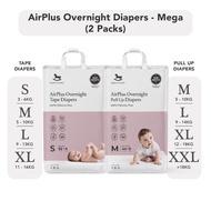 Applecrumby AirPlus Overnight Tape Diapers Pull Up Diaper Mega Packs