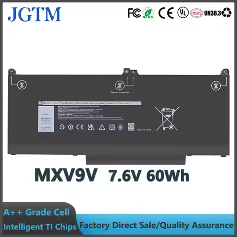 JGTM MXV9V 7.6V 60Wh Laptop Battery For Dell Latitude 7300 7400 5300 13 5310 5300 5310 2-in-1 Series