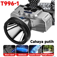 ⭐99900000W⭐30 hari tanpa pengisian daya Lampu sorot 100Watt senter kepala led cas tahan Senter Berke