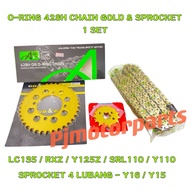 (O-RING) LC135 /RXZ /125Z ZR/Y125Z ZR/SRL110/Y110 SS 428H CHAIN ORING GOLD SPROCKET SPOKET 428 RANTA
