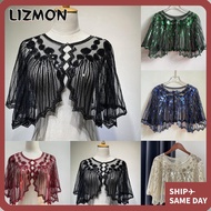 LIZMON Flapper Shawl 1920s Elegant Fashion Sequin Deco