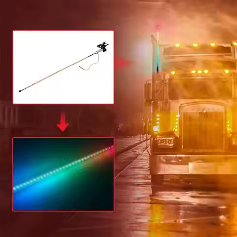 RGB LED Whip Light 12-24v Safety Antenna Lighted Whips Heatproof Flagpole Lamp for Car Truck Marquee