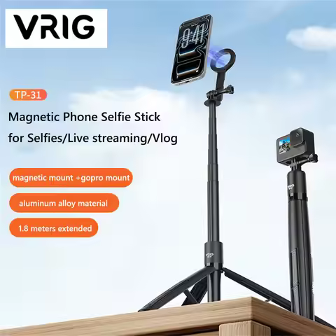 Selfie Stick Magnetic VIRG Magnetic Selfie Stick w Gopro Mount+MagSafe Tripod Stand for DJI Action 6