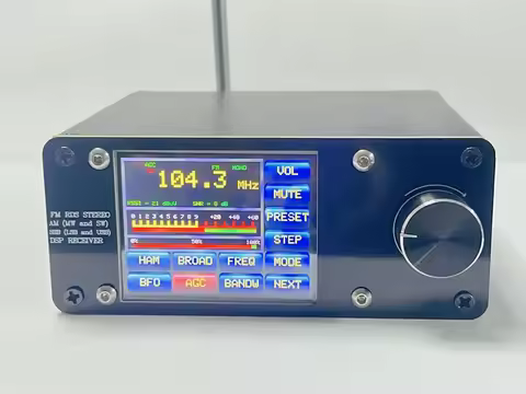 Upgrade！All Band Si4732 RDS Stereo Radio DSP Receiver FM AM LW(MW SW) SSB +2.4"Touch LCD +Whip Anten