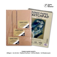 Toned Paper Sheets 300gsm A4 A5 A6 10 Sheets