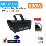 MUSICER Professional Haze Fog Machine 600W Wireless Remote Control LED Colorful Smoke Fog Machine Ej