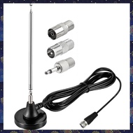 High Gains FM Telescopic Antennas FM Antennas Indoor FM Radio Antennas with 3 Adapter for Household 