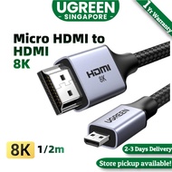 UGREEN 4K/8K Micro HDMI to HDMI Cable Aluminum Shell Braided High Speed 18Gbps,4K 60Hz HDR 3D ARC