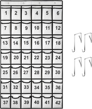 42 Pockets Numbered Classroom Pocket Chart for Cell Phones Hanging Pocket Chart Storage for Classroo