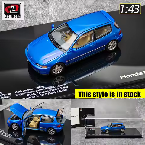 LCD diecast full 1:43 scale New Honda EG6 SiR (SiRII) alloy car model static display holiday gift co