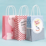 Popkozzi Kraft Paper Bag Gift Bag Children Cartoon Tote Bag Birthday Party Paper Bag Goodie Bag