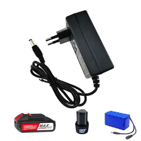 12.6V 16.8V 2A 21V 25V 1A 18650 Lithium Battery Charger DC 5.5*2.1-2.5mm for 3S 4S 5S 6S 12V to 25V 