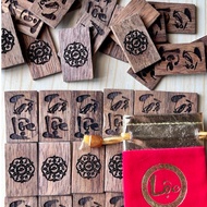 Agarwood Pieces Remove Wallet Fortune, Engraved With The Mind Of mani mani, Agarwood Wallet, Agarwood Keychains For Career Prayer, Peace