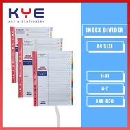 A4 File Divider Tabs – Index Separator for Ring Binder | Number, Alphabet & Monthly Organizer