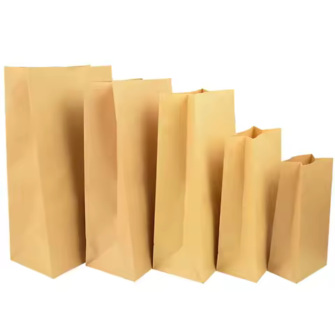 10pcs Kraft Paper Bags Gift Packaging Biscuit Candy Food Cookie Snack read Baking Package Bag Weddin