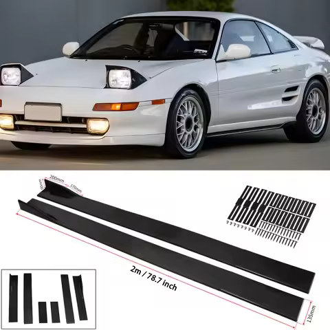 For Toyota MR2 Turbo Gloss 78.7'' Side Skirt Splitter Extension Rocker Panel Lip