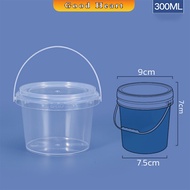 Jai Dee ถังน้ำแข็งพลาสติก 300ml 500ml 1000ml กระปุกเก็บอาหารมีฝาโปร่งใส Clear Plastic Bucket