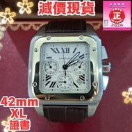 W20091X7 現貨  Santos 100XL 金鋼 18K 42mm Cartier 卡地亞 山度士 chronograph(98%新)