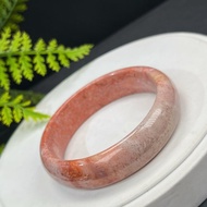 精美 橘粉珊瑚玉手鐲 58MM 高瓷玉化贊比大花鳳尾紋 富貴吉祥好運