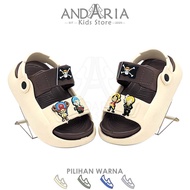 Andaria Kids Store - 2 Starp Slop Sandals Size 20 - 25 Sandal/ with Luffy Character Jibbitz Popular 