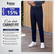 Quần kaki nam Vulcano dáng carrot fit 4002 mặc thoải mái che khuyết điểm vải co giãn đứng phom dáng