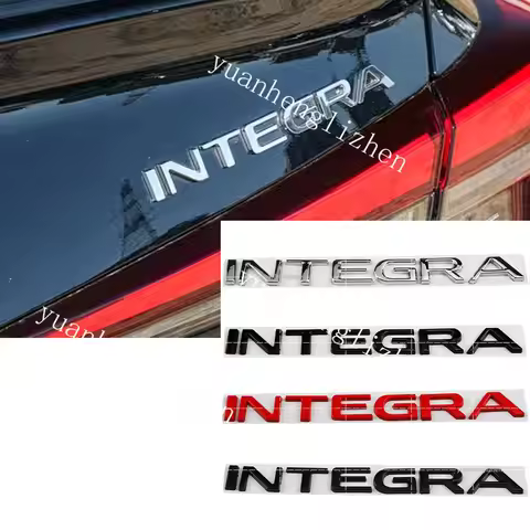 1PC 3D INTEGRA Car Letter Logo Stickers Tail Bumper Badge Auto Rear Trunk Emblem Decals Accessories 