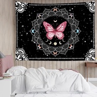 Butterfly Mandala Tapestry Pink Butterfly Black White Mandala Bohemian Tapestry Wall Hanging Star Mo