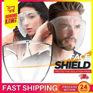 READY STOCK Reusable Hard Full Face Shield【Premium Individual Packing】Anti-fogging Mask Shield 100% Polycarbonate (001#)