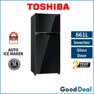 Toshiba GR-RT835WE-PGY 661L Auto Ice Maker Inverter Refrigerator Fride Peti Sejuk