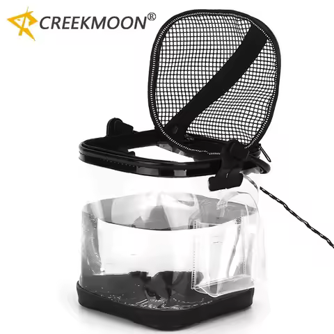 Transparent EVA Fishing Bucket Folding Live Fish Storage Bag 20/24CM Portable Waterproof Thickened C