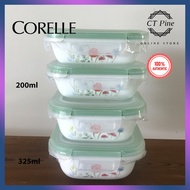 Corelle Snapware 8pc set [200ml, 325ml] [Daisy Field DSF] /// Food Storage Container Plastic Lid Penutup Plastik Elegant