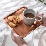 Creative Acacia Wooden Tray Household Rectangular Coffee Breakfast Bread Tray Fruit Plate Export Woo
