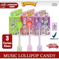 Liguani Music Lollipop Candy Fruit Lollipop Stick Shape with Song Melody Per 1 pc