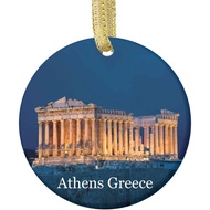 Greece Parthenon Athens Ornament Christmas Xmas Tree Ornament Decoration Hanging Pendant Decor City 