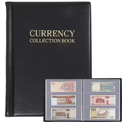Paper Money Collection Album 10 Page Thirty Pocket Banknote Collector Protective Invoice Bag Currenc