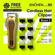 Enchen Boost 3 Mesin Rambut Hair Trimmer Professional Cordless Hair Clipper LED Display Hair Cutting